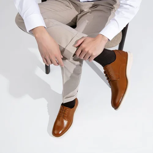 Vista 9 de Jousen Zapatos de vestir para hombre Brogue Formal con cordones Oxfords