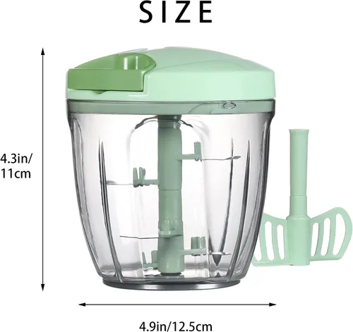 Vista 15 de Ourokhome Procesado manual de alimentos, picador de verduras portátil, rápido y con cuerda, para pequeñas cocinas, para ajo, cebolla, jengibre