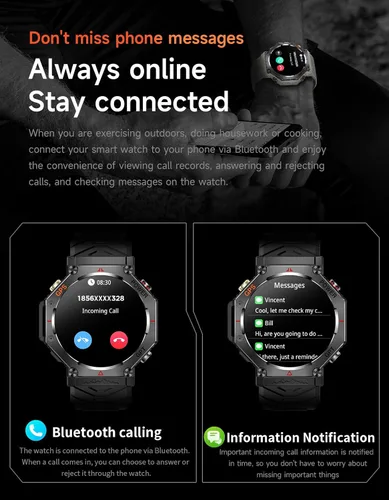 Vista 8 de Reloj inteligente KC91 AI, pantalla HD de 1.39 pulgadas, GPS, GPT, 107 modos deportivos, llamadas Bluetooth, rastreador de actividad impermeable