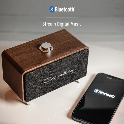 Vista 4 de Crosley CR3049A-WA Stanza Altavoz Bluetooth recargable portátil, nogal
