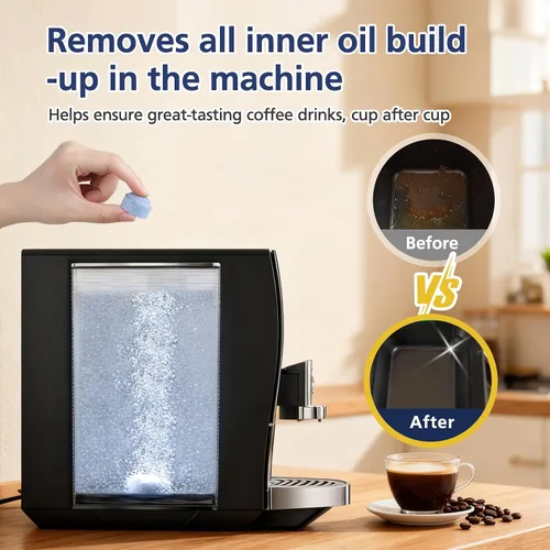 Vista 4 de Tabletas de limpieza para Jura, 24 tabletas de café Tableta de limpieza compatible con todos los centros de café automáticos Jura, elimina