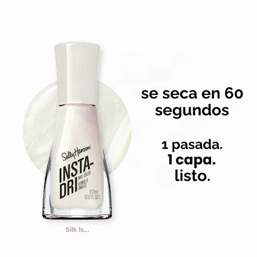 Vista 4 de Sally Hansen Insta-Dri Esmalte de uñas Secado rápido, larga duración, brillo sin vetas Semi-opaco, brillo 61 Silk es... Color de uñas 61