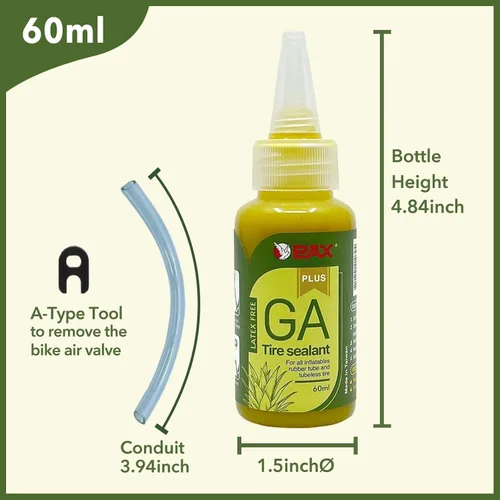 Vista 2 de PAX GA - Sellador universal para neumáticos de 2.0 fl oz (2 onzas), anticongelante (-4 °F), fibra de piña natural, tubo de sellado y sin cámara