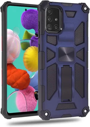 Vista 7 de Funda de teléfono para Samsung Galaxy A51 4G con protector de pantalla de vidrio templado y accesorios para celda, soporte de soporte resistente