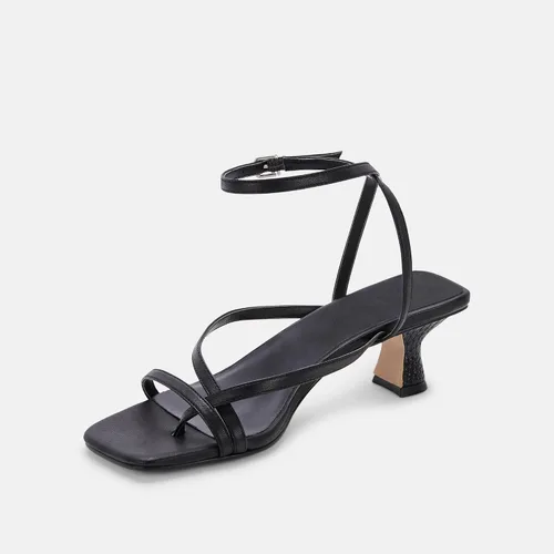 Vista 7 de Juliet Holy Sandalias con tiras para mujer, tacón de gatito, puntera abierta, correa al tobillo, sandalias de tacón para boda y fiesta de verano