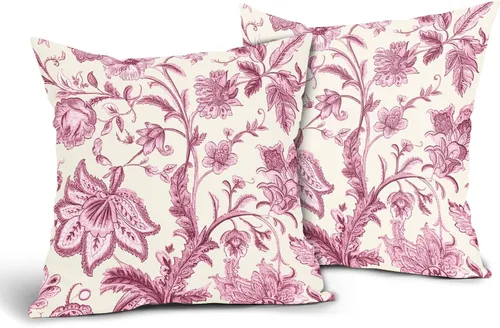 Vista 9 de Sweetshow Juego de 2 fundas de almohada florales vintage de 16 x 16 pulgadas, fundas de almohada florales negras y grises, fundas de almohada
