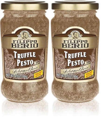Vista 5 de Filippo Berio Pesto, albahaca vegana a base de plantas, tarro de vidrio de 6.7 onzas, vegetariano, sin lácteos, sin gluten