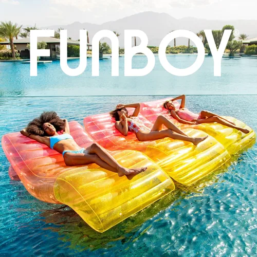 Vista 8 de FUNBOY Tumbona Chaise Inflable Gigante de Lujo Transparente Arcoíris, Silla Flotador de Piscina para Adultos, Perfecto para una Fiesta de Verano