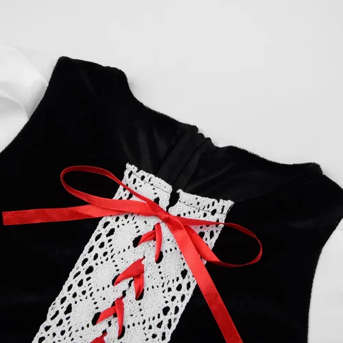 Vista 3 de Melaura Disfraz de caperucita roja para niñas trajes de Halloween para concurso de cosplay