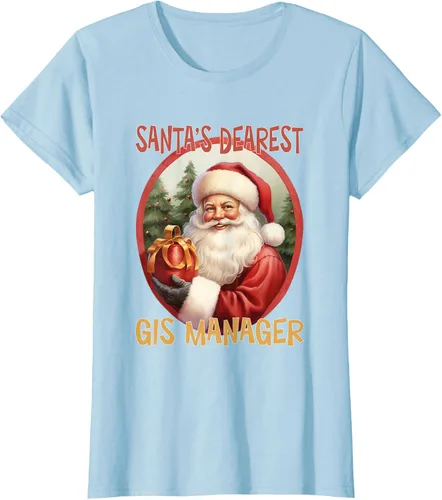 Vista 16 de GIS Manager Christmas Holiday Love Xmas T-Shirt Negro