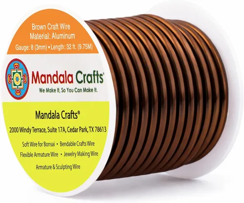 Vista 93 de Mandala Crafts - Alambre de aluminio anodizado de calibre 22 para hacer joyas - 137.2 m de alambre flexible surtido y coloreado - Doble para bonsái