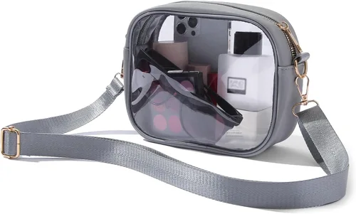 Vista 17 de TOBVZOO - Bolsa bandolera transparente aprobada para estadios, conciertos y eventos deportivos, unisex