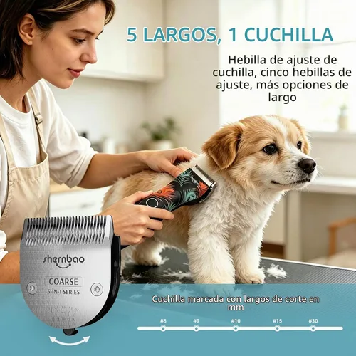 Vista 2 de Shernbao - Cuchillas cortadoras ajustables 5 en 1 para mascotas PGC-721