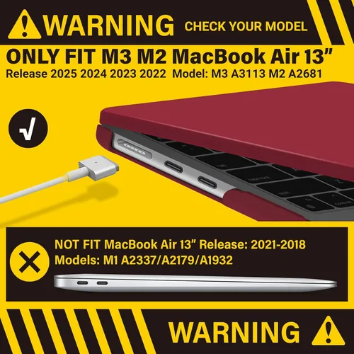 Vista 54 de IBENZER Funda para MacBook Air de 13 pulgadas 2026 2025 2024 2023 2022 M4 A3240 M3 A3113 M2 A2681, funda rígida con cubierta de teclado ScreenFilm