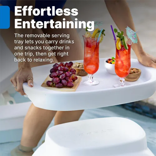Vista 5 de Step2 Vero - Mesa auxiliar con bandeja para servir, muebles de patio impermeables para exteriores e interiores, uso en piscinas de hasta 9 pulgadas