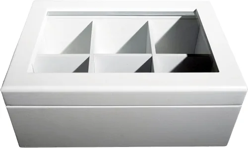 Vista 4 de Break Tradition - Organizador de té de madera para bolsitas de té, color Blanco