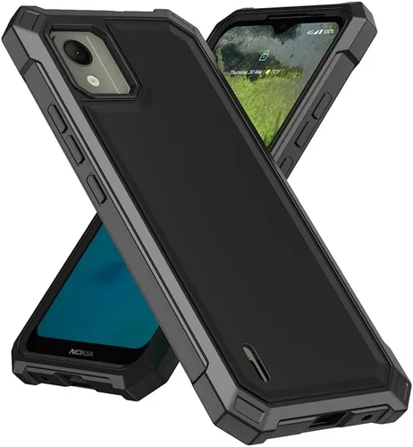 Vista 2 de Nokia C110 - Funda con protector de pantalla, protección de cuerpo completo, resistente a prueba de golpes, para Nokia C110 N156DL, color negro