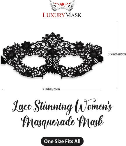 Vista 2 de Masquerade Mask For Women Lace Masquerade Masks for Masquerade Party, Proms, Venetian Party, Mardi Gras, Halloween & Cosplay