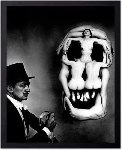 Vista 9 de Poster Master Póster vintage – Impresión de pintura de bailarina en la cabeza de la muerte – Arte surrealismo – Regalo gótico para él, ella
