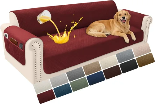 Vista 56 de Fundas de terciopelo 100% impermeables para sofá biplaza, fundas lavables para sofá de 2 plazas, fundas de sofá aptas para mascotas, protector