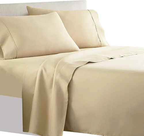Vista 13 de Royal Tradition Juego de sábanas de 550 hilos, 100% algodón, tamaño individual extra largo XL, color beige