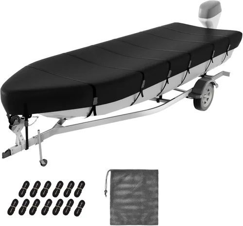 Vista 11 de VINPATIO Jon - Funda para barco de 10 a 12 pies, 5 capas 1200D tela Oxford