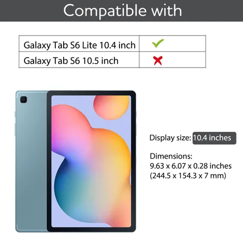 Vista 7 de SURITCH Funda de cuero para Samsung Galaxy Tab S6 Lite de 10.4 pulgadas 2024/2022/2020, protector de pantalla integrado, ajuste delgado, cubierta