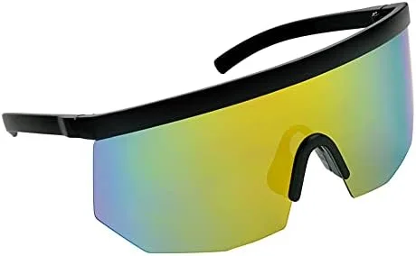 Vista 2 de ShadyVEU Lentes de sol retro de gran tamaño para deportes de invierno con marco delgado, XL