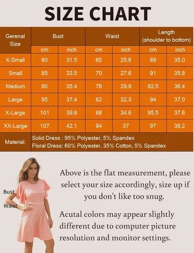 Vista 5 de Aphratti Vestido de verano fluido para mujer, lindo ajuste y acampanado, para cóctel, fiesta