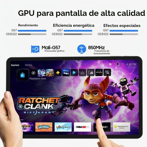 Vista 5 de Tablet de pantalla grande de 12 pulgadas, Android 15 Tablet 16GB RAM 256GB ROM, 2K 2000x1200 Incell Widevine L1 Display, tabletas