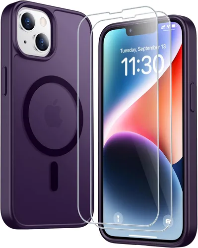 Vista 27 de SPIDERCASE Funda magnética translúcida diseñada para iPhone 11, con 2 protectores de pantalla de vidrio templado, antihuellas, para iPhone 11 de 6.1