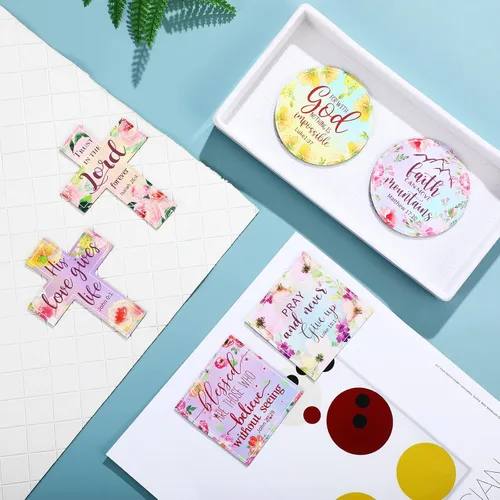Vista 4 de Saillong 15 imanes inspiradores para nevera, accesorios de decoración con versículos de la Biblia, fieles casilleros, imanes de citas motivacionales