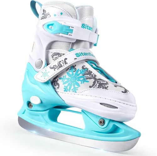 Vista 9 de Patines de hielo ajustables para niños y niñas, patines de hockey sobre hielo para principiantes de 4 a 12 años, zapatos de patinaje sobre hielo