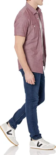 Vista 4 de Tienda Essentials Camisa Chambray de manga corta para hombre