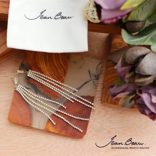 Vista 2 de JeanBeau - Aretes colgantes de cadena de borla para mujer, brillantes circonias cúbicas con diamantes de imitación, candelabro de novia, joyería