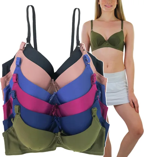 Vista 29 de ToBeInStyle Paquete de 6 sujetadores acolchados de estilo clásico con aros para mujer
