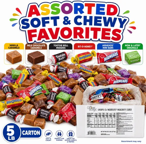 Vista 5 de Office Snax Mezcla de dulces surtidos, dulces suaves y masticables a granel