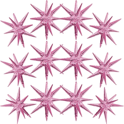 Vista 14 de Globos de aluminio con forma de estrella negra, 6 unidades, globo de explosión de estrella, globo de 22 pulgadas, globos grandes de Mylar