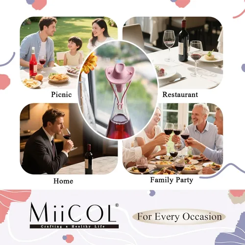 Vista 9 de Miicol Tapones de vino, tapón Prosecco, tapón de silicona para botella de vino, tapón de champán con sombrero de vaquero, accesorios de vino, regalo