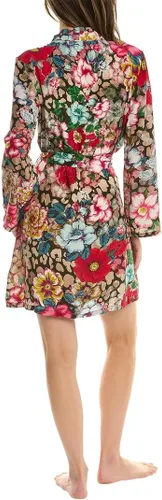 Vista 2 de Johnny Was Bata de seda Evelyn para mujer, talla M, color negro, Multi