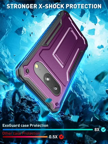 Vista 5 de ExoGuard Funda para Google Pixel 8, funda protectora de goma resistente a los impactos a prueba de golpes, funda protectora para teléfono