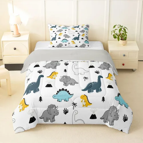 Vista 38 de Feelyou Juego de ropa de cama con lazos bonitos y cerezos, tamaño individual, para niños, juego de edredón con lazos de acuarela para niños, niñas