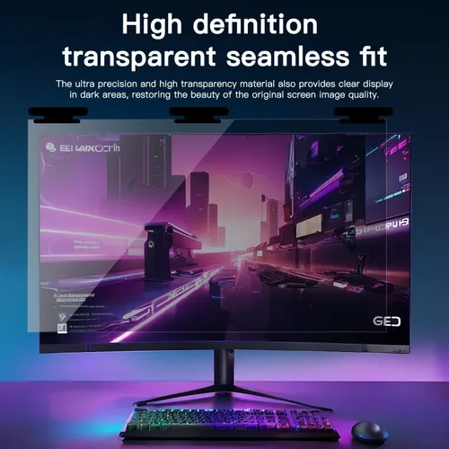 Vista 5 de Pantalla de privacidad magnética colgante de 21.5 pulgadas para monitor de pantalla ancha de 16:9, pantalla de privacidad extraíble, antirreflejos