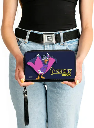 Vista 3 de Buckle-Down Cartera de PU con cremallera alrededor de rectángulo-Darkwing Duck, 7.5"x4.5", Pato Darkwing, Buckle-down Pu Cremallera Alrededor