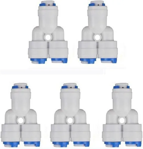 Vista 3 de Lemoy Rosca macho de 1/4 de pulgada a codo de tubo de 1/4 de pulgada de conexión rápida, filtro de agua de ósmosis inversa, codo macho, paquete de 5