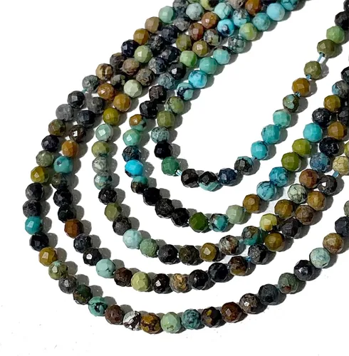 Vista 44 de BEADIA Cuentas de piedra natural africana de turquesa faceted rondelle 3x4mm semipreciosas sueltas para hacer joyas 38cm