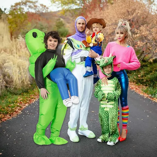 Vista 3 de ZIZWO Inflatable Alien Costume KidsTeens, Alien Blow Up Costume Funny Alien Halloween Inflatable Costumes for kids boys (Alien-Teens)