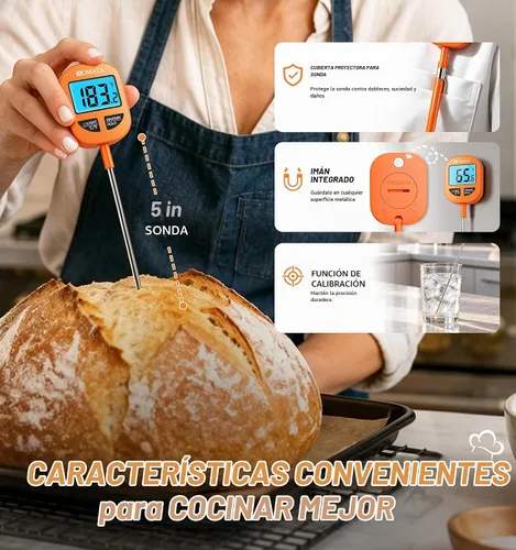 Vista 7 de BOMATA Digital Food Thermometer, IPX6 Waterproof, 1-3 Sec Fast Read