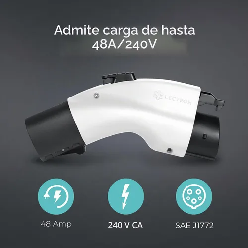 Vista 4 de Lectron Adaptador de carga Tesla a J1772 EV - Convertidor NACS, 48 Amp y 250V, compatible con conectores Tesla de alta potencia, cargadores