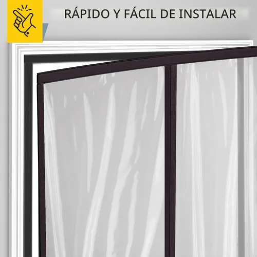 Vista 5 de AUGO Cortina de Puerta Magnética y Aislada Térmica - Cubierta de Puerta Transparente EVA para Invierno - Mantiene el Aire Caliente Adentro y el Aire